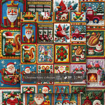 Christmas Fabric Collection Jigsaw Puzzle 1000 Pieces